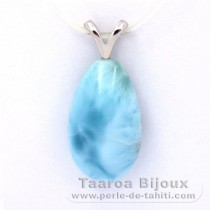 Pingente em Prata e 1 Larimar - 18 x 11 x 7 mm - 2.4 gr