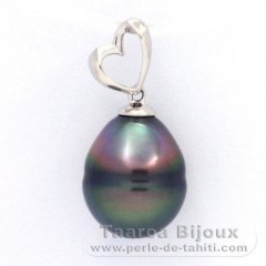 Pingente em Prata e 1 Prola do Tahiti Anelada B 10 mm