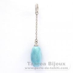 Pingente em Prata e 1 Larimar - 13 x 7 mm - 1.07 gr