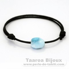 Bracelete em Algodo e 1 Larimar - 13 x 10.5 x 9 mm - 2 gr