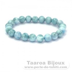 Pulseira de 20 contas de Larimar - 16 cm - 26 gr