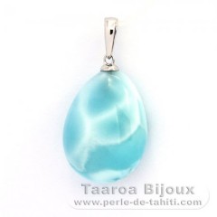 Pingente em Prata e 1 Larimar - 20 x 15 x 8 mm - 4.5 gr