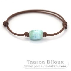 Bracelete em Algodo e 1 Larimar - 12 x 9 mm - 2.3 gr