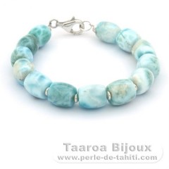 Pulseira de 13 contas de Larimar - 17.5 cm - 20.1 gr