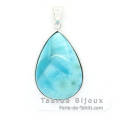 Pingente em Prata e 1 Larimar - 29 x 20 x 8.5 mm - 7.7 gr