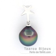 Pingente em Prata e 1 Prola do Tahiti Semi-Barroca C 10.7 mm