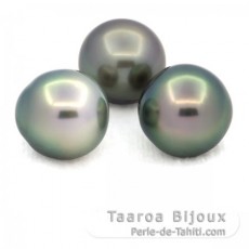 Lote de 3 Prolas do Tahiti Semi-Barrocas C de 12 a 12.4 mm
