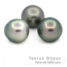 Lote de 3 Prolas do Tahiti Semi-Barrocas C de 12 a 12.4 mm