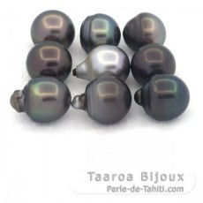 Lote de 9 Prolas do Tahiti Semi-Barrocas CD de 12 a 12.4 mm