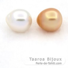 Lote de 2 Prolas Australia Semi-Barrocas C 11.5 e 11.6 mm
