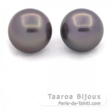 Lote de 2 Prolas do Tahiti Redondas C 12 mm