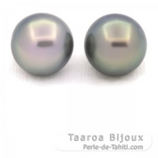 Lote de 2 Prolas do Tahiti Redondas C 12 mm