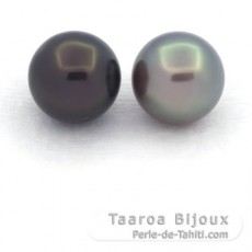 Lote de 2 Prolas do Tahiti Redondas C 10.8 mm