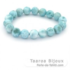 Pulseira de 18 Prolas de Larimar - 9.8 a 10.2 mm - 17 cm - 26.8 gr
