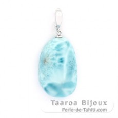 Pingente em Prata e 1 Larimar - 31 x 19.5 x 8.5 mm - 9.1 gr