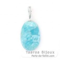 Pingente em Prata e 1 Larimar - 31 x 20 x 8.5 mm - 8.9 gr