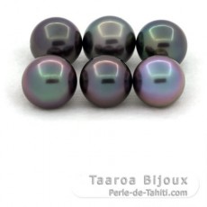 Lote de 6 Prolas do Tahiti Semi-Redondas C de 9 a 9.4 mm
