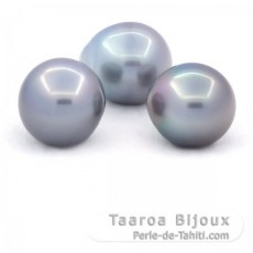 Lote de 3 Prolas do Tahiti Semi-Barrocas C de 13.6 a 13.8 mm