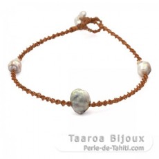 Bracelete de Fibra de Coco e 4 Keishis