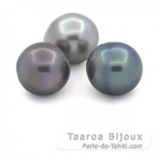 Lote de 3 Prolas do Tahiti Semi-Barrocas B 10.8 mm