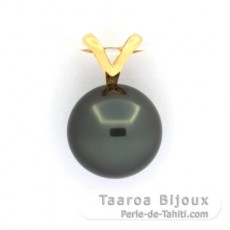Pingente em Ouro 18K e 1 Prola Tahiti Redonda B 10.7 mm