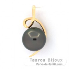 Pingente em Ouro 18K e 1 Prola Tahiti Semi-Redonda A/B 9.3 mm