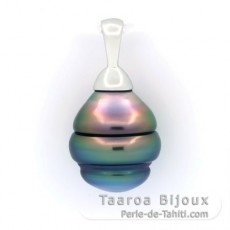 Pingente em Prata e 1 Prola Tahiti Anelada B+ 10.6 mm