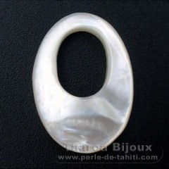 Forma oval em madrepérola - 28 x 20 x 4.2 mm