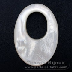 Forma oval em madreprola - 35 x 25 mm