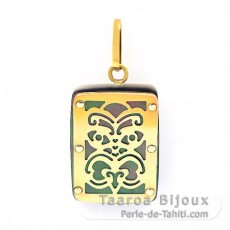 Pingente em Ouro 18K e Madreprola do Tahiti - Dimenses = 18 X 12 mm - Virilidade