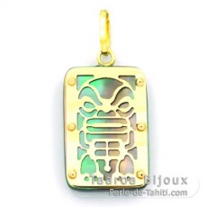 Pingente em Ouro 18 K e Madreprola do Tahiti - Dimenses = 18 X 12 mm - Mana